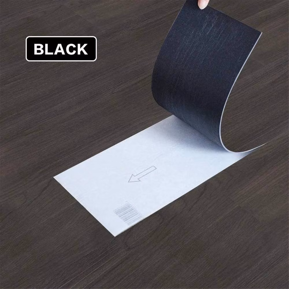 FLAVORA Pack of 21 Self Adhesive Black Floor Planks with Tile Look – 3