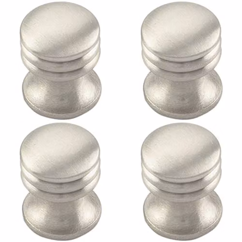 Loops 4 Pack Textured Cupboard Door Knobs in Brushed Silver