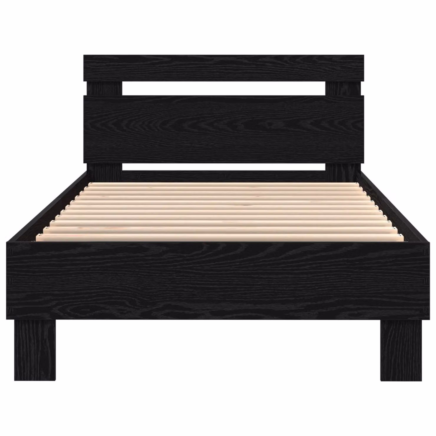 Berkfield Home Modern Bed Frame with Under-Bed LED Lighting in Black Oak, W/D/H: 75 x 190 cm – 4