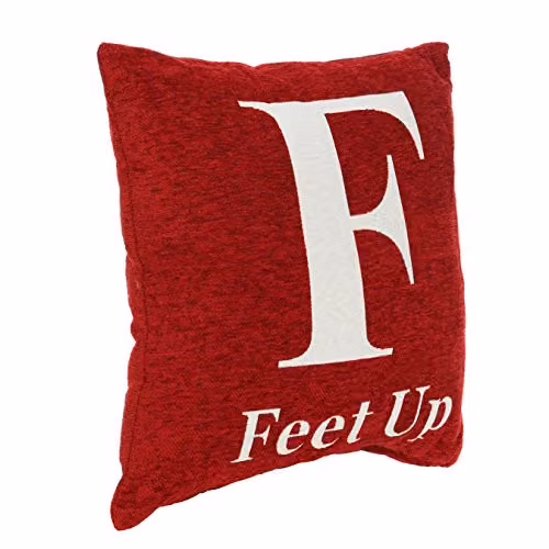 Orsina Feet Up Red Chenille Square Cushion, W/D/H: 45 x 45 x 45 cm – 2