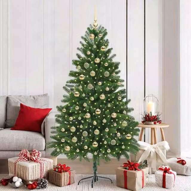 Berkfield Home Green Christmas Tree with 300 LEDs and Stand, Height: 180 cm – 1