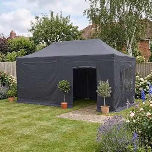 Primrose Full Set of Charcoal Grey Sidewalls, Windows, and Door for 3m x 6m Pop Up Gazebo