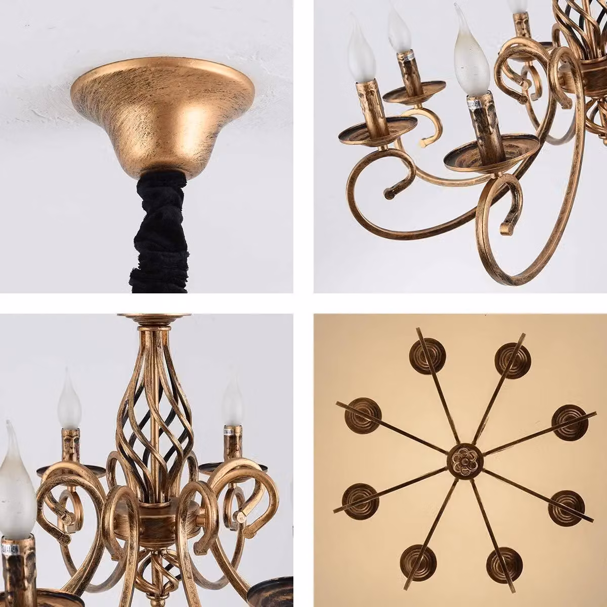 Garwarm Vintage Bronze 8-Light French Country Chandelier Pendant Light – 3