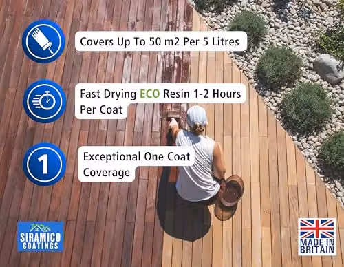 SIRAMICO COATINGS One Coat Anti-Slip Decking Paint, White, 5 Litres – 3