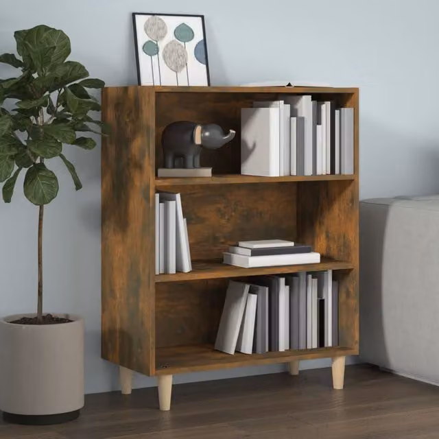 Berkfield Home Smoked Oak Sideboard in Brown, W/D/H: 69.5 x 32.5 x 90 cm