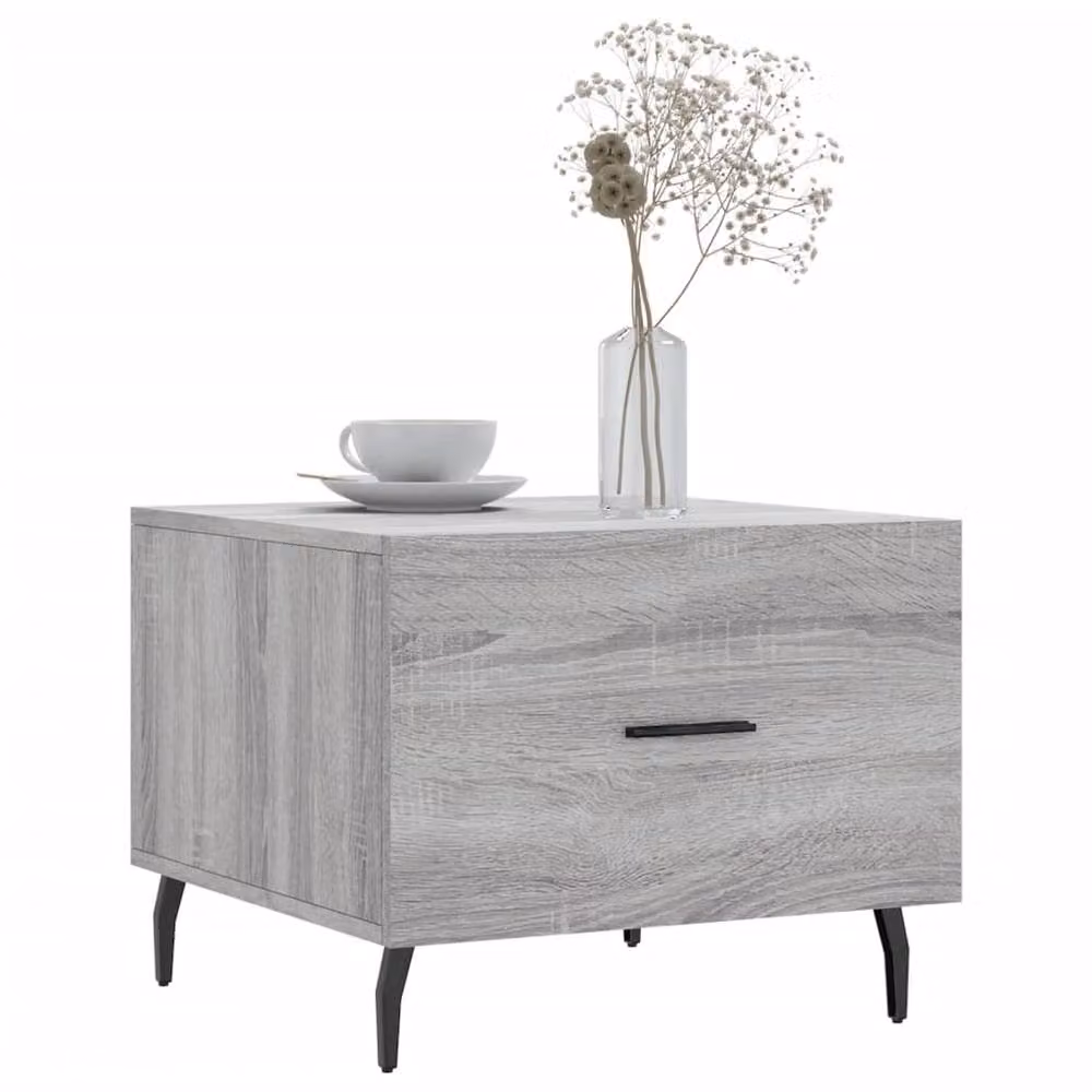 Berkfield Home Modern Square Coffee Table in Grey Sonoma, W/D/H: 50 x 50 x 40 cm – 3