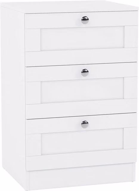 Vida Designs Altino 3 Drawer Bedside Chest in White