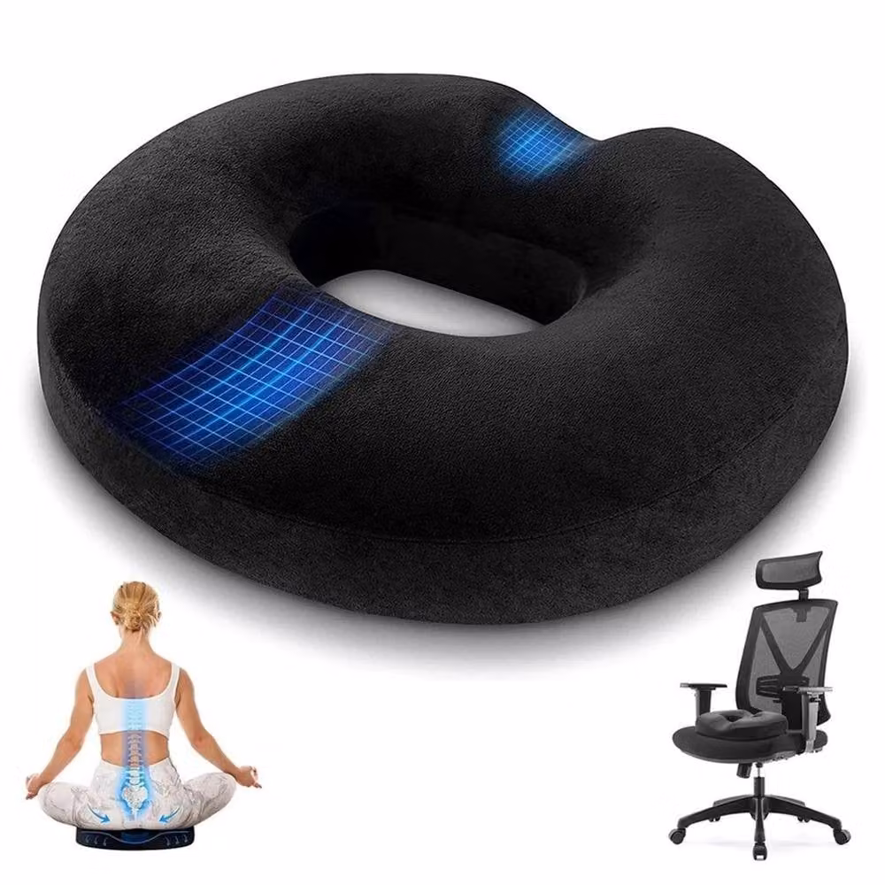 SPETLEK Black Memory Foam Donut Cushion Pillow W: 100 cm, L: 190 cm – 1