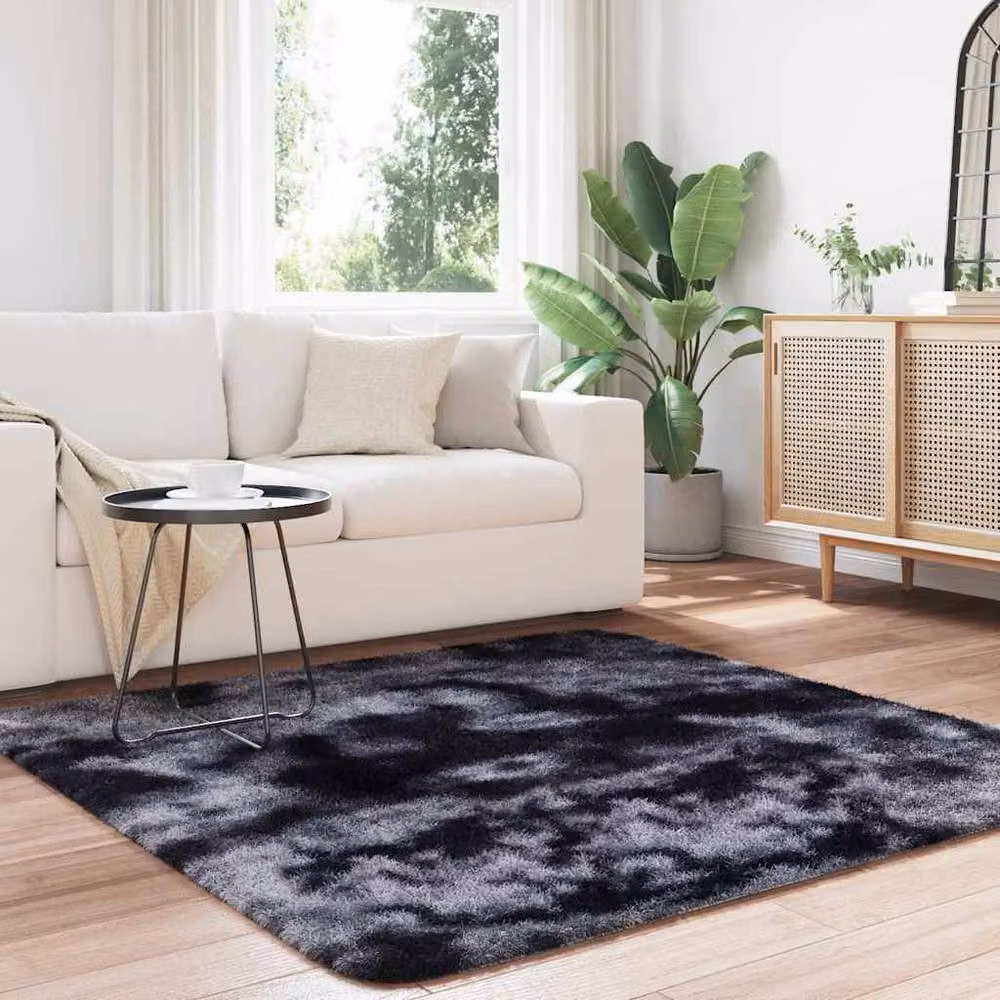 Berkfield Home NAVARRA Shaggy High Pile Rug, Dark Grey, W/D/H: 160 x 160 x 1 cm – 2