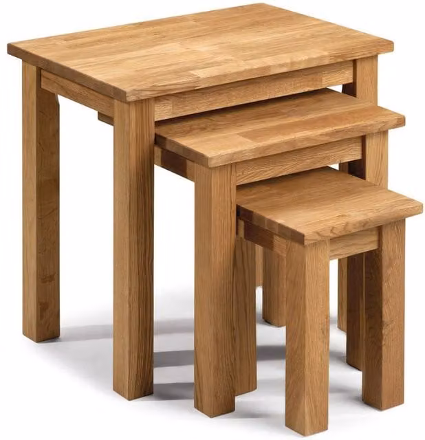 Cheshire Kirkhaven Nest of 3 Tables in Oak and Brown Wood