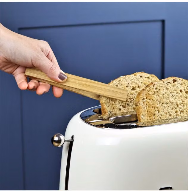 MijMoj Design Oak Toaster Tongs in Light Brown, 16 cm – 1