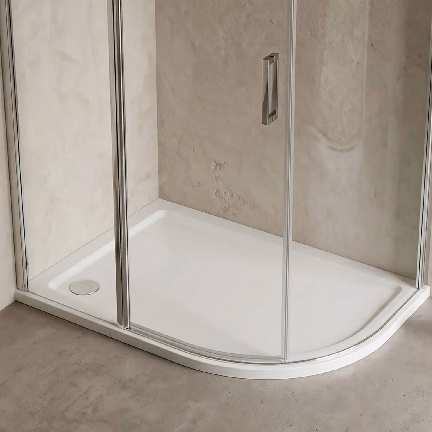 Balterley Premium Slip Resistant Offset Quadrant Shower Tray, Right Hand, White, W: 120 cm, D: 80 cm – 2