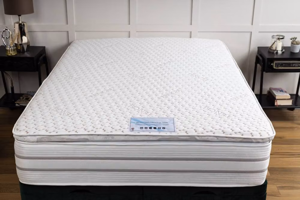 UK Bed Furniture Richmond Pillowtop 3000 Pocket Mattress in White, Small Double, W: 120 cm x D: 200 cm – 3