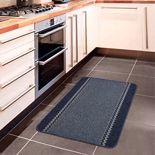 THE RUGS Machine Washable Blue Bordered Design Area Rug, W: 100 cm, D: 67 cm – 4