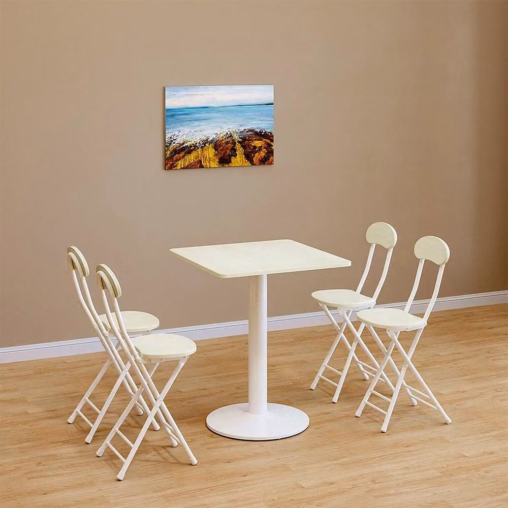 Hinsinc Beige Square Dining Table with Central Column, W/D/H: 60 x 60 x 74 cm – 2