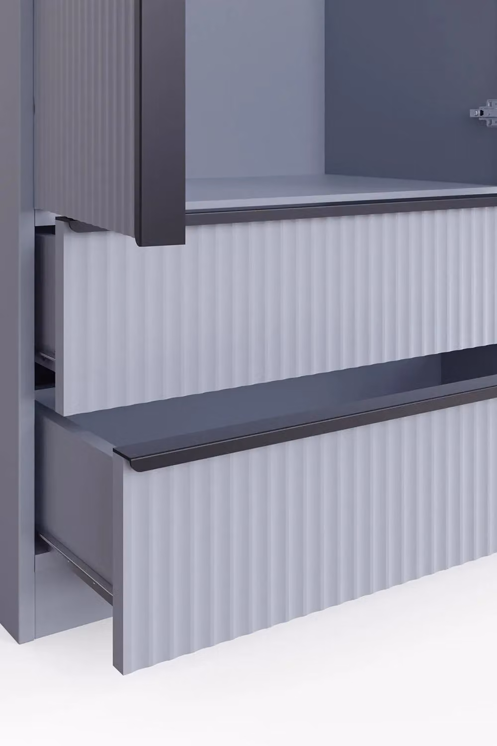 FWStyle Larnia Matt Grey 2 Door 2 Drawer Wardrobe with Hanging Rail H 180 x W 80 x D 50 cm – 2