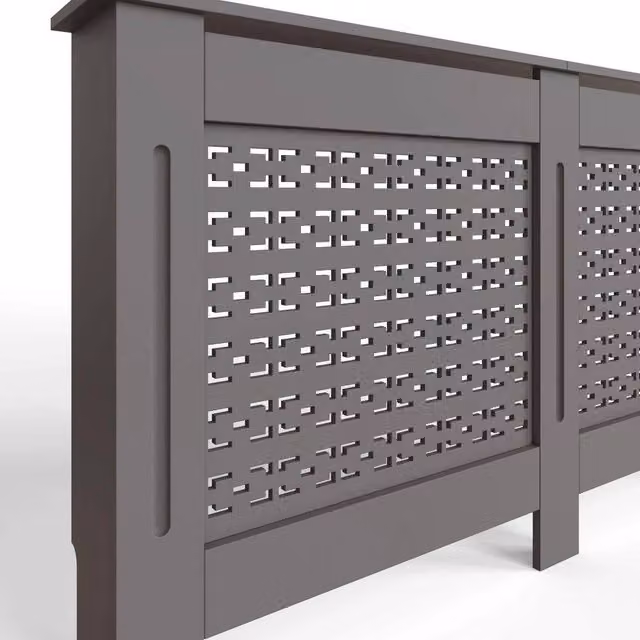 NESTLUNE Geometric Pattern Grey MDF Shelf W/D/H: 100 x 15 x 15 cm – 1