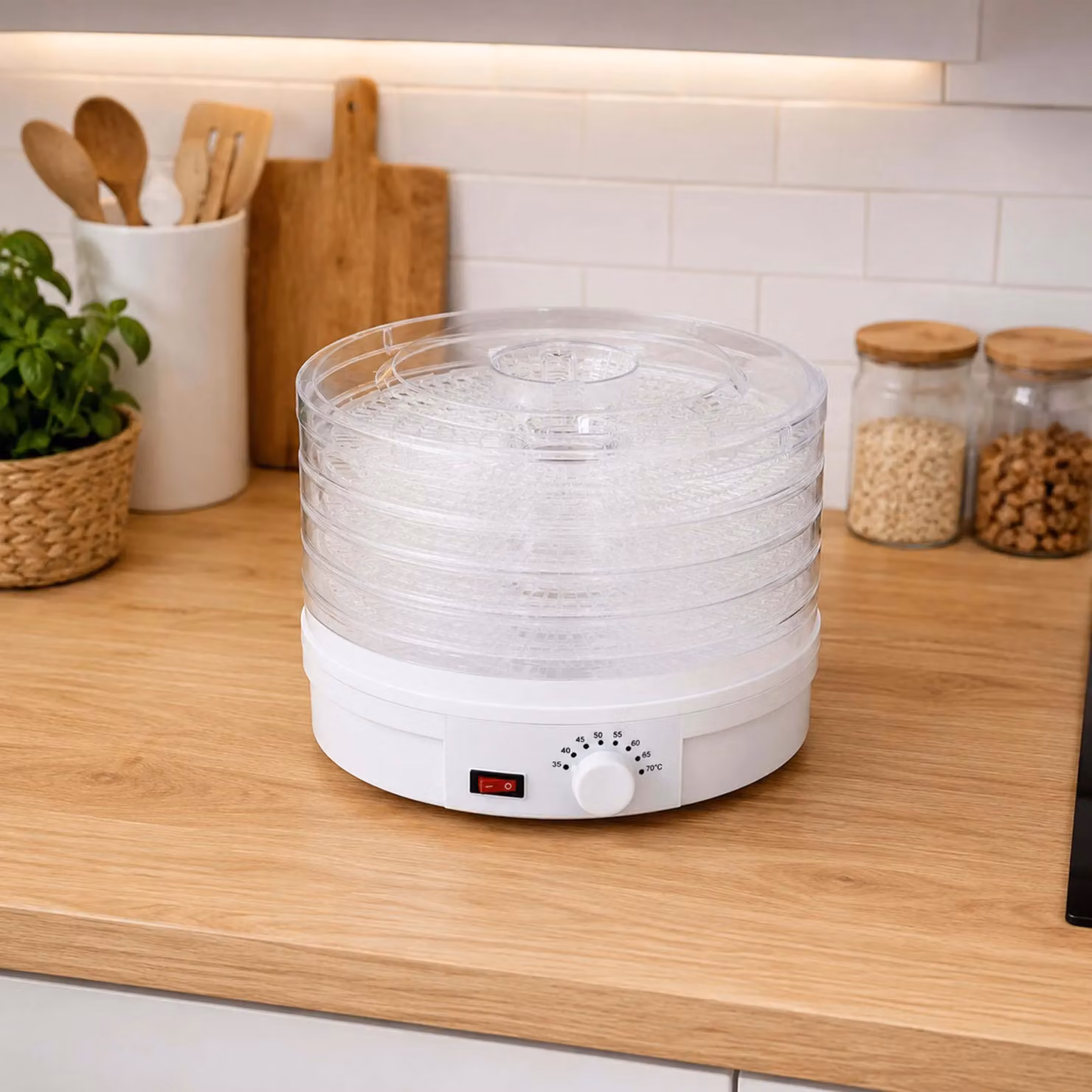 Oypla Food Dehydrator Machine with Thermostat Control and Overheat Protection, White – 2
