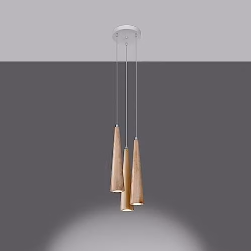 SOLLUX lighting Sula Scandinavian Style Wood Pendant Lampshade in Brown with GU10 Base – 2