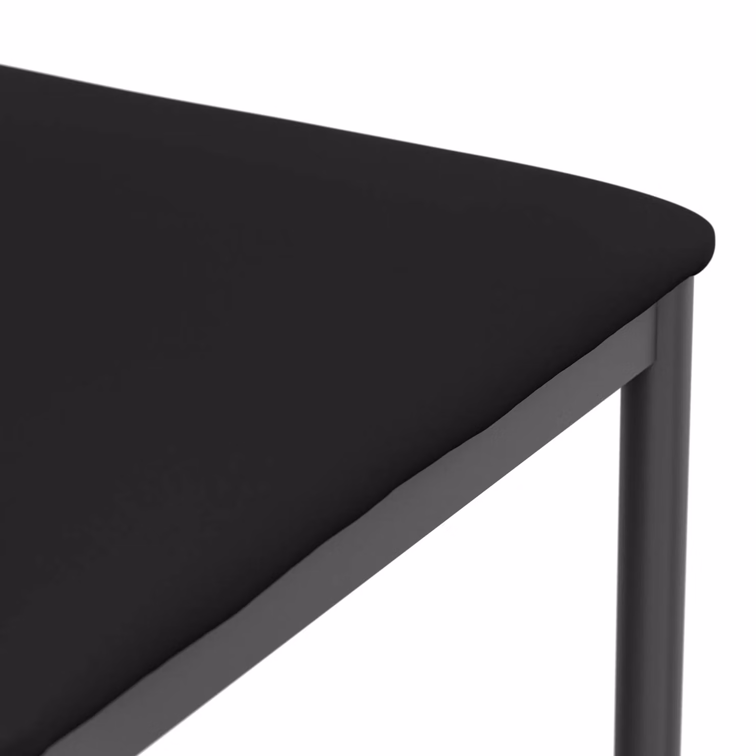 More4Homes Monza Set of 4 Faux Leather Dining Chairs with Metal Legs in Black – 3