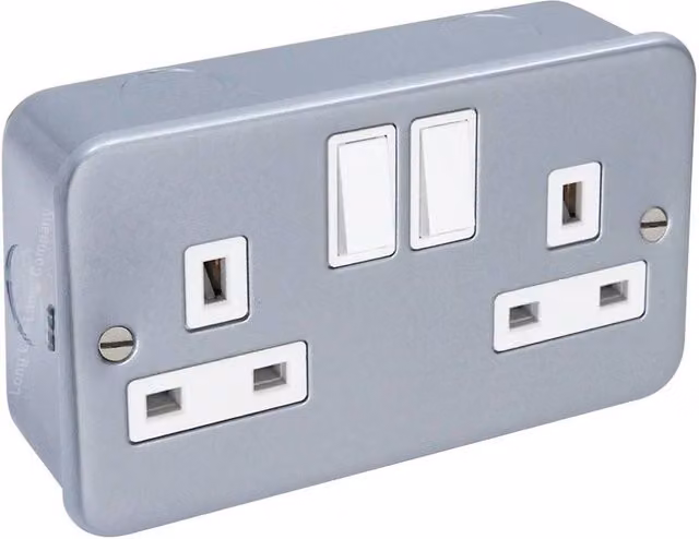 SPETLEK Grey 13 Amp Double 2 Gang Industrial Surface Socket – 1
