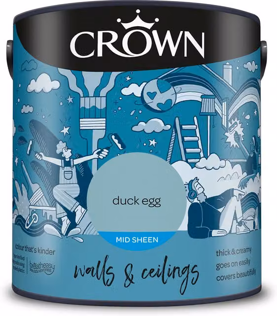 Crown Walls and Ceilings Mid Sheen Emulsion Blue, 2.5l