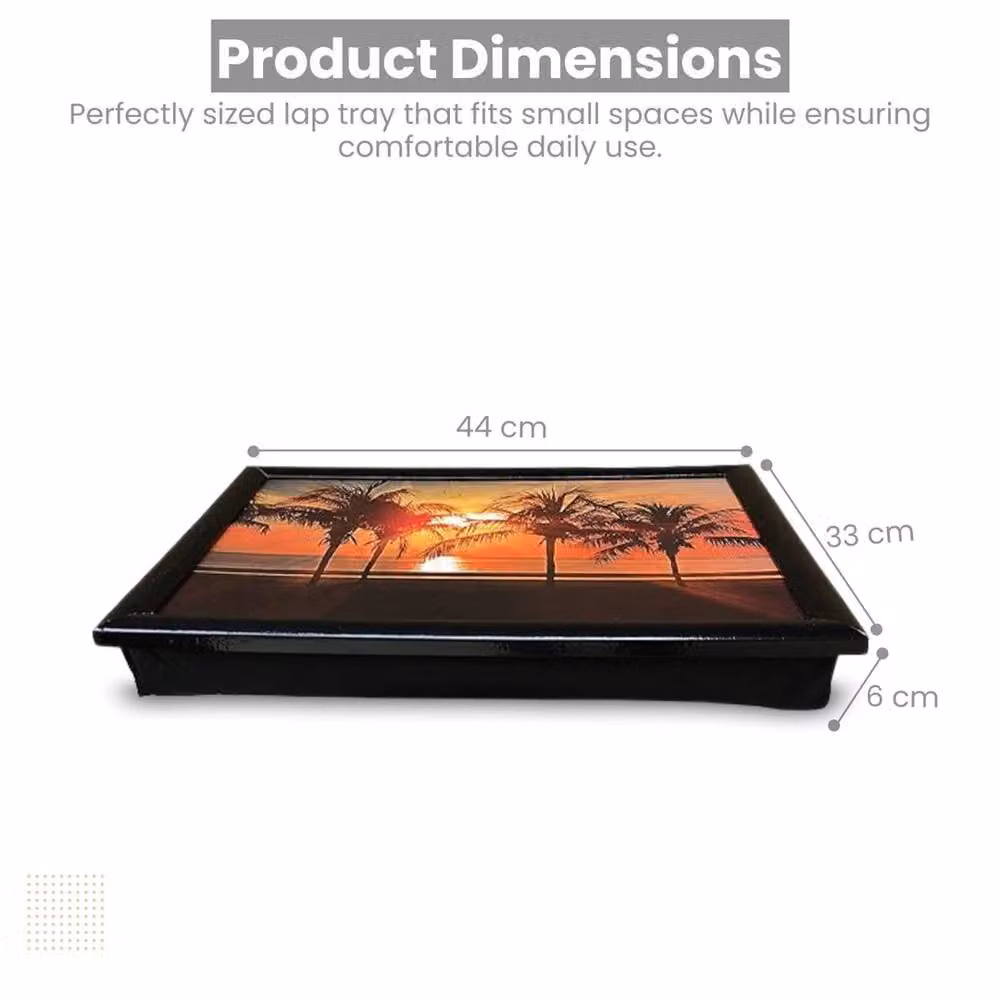 PAWNORA Solid Wood Base Tray for Eating or Working in Black – 2