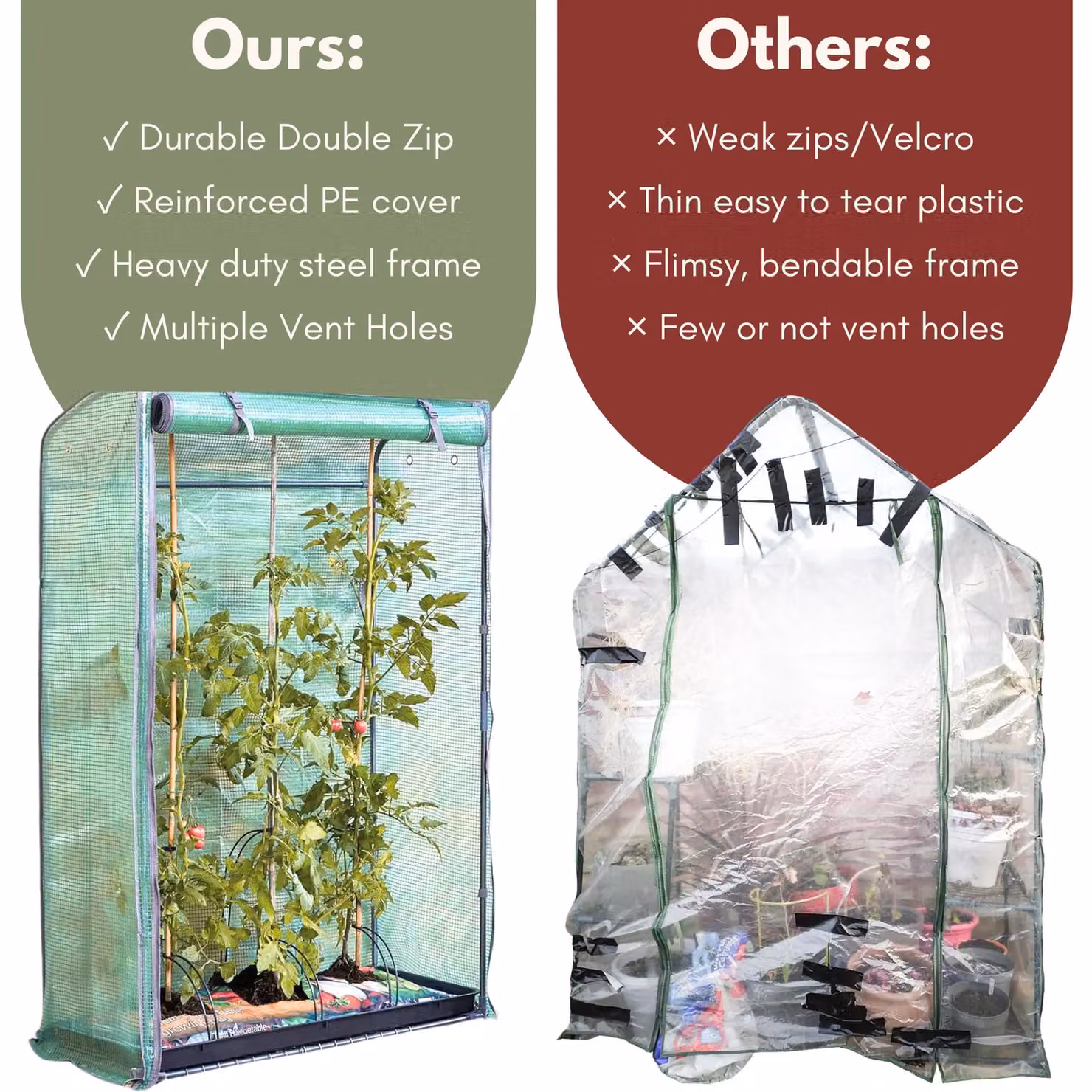 Marco Paul Green Tomato Garden Greenhouse with Steel and Plastic Frame, H 150 x W 100 x D 40 cm – 4
