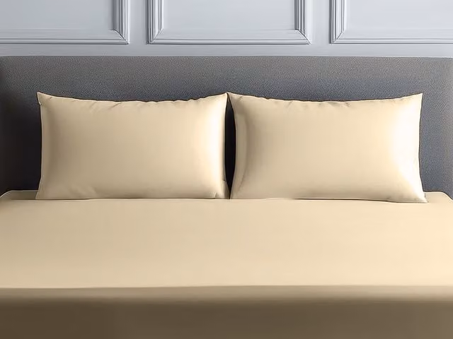 Snug City 2 Pack Cream Cotton Housewife Pillowcases with Envelope Closure, 200 Thread Count, W: 48 cm x L: 74 cm – 1