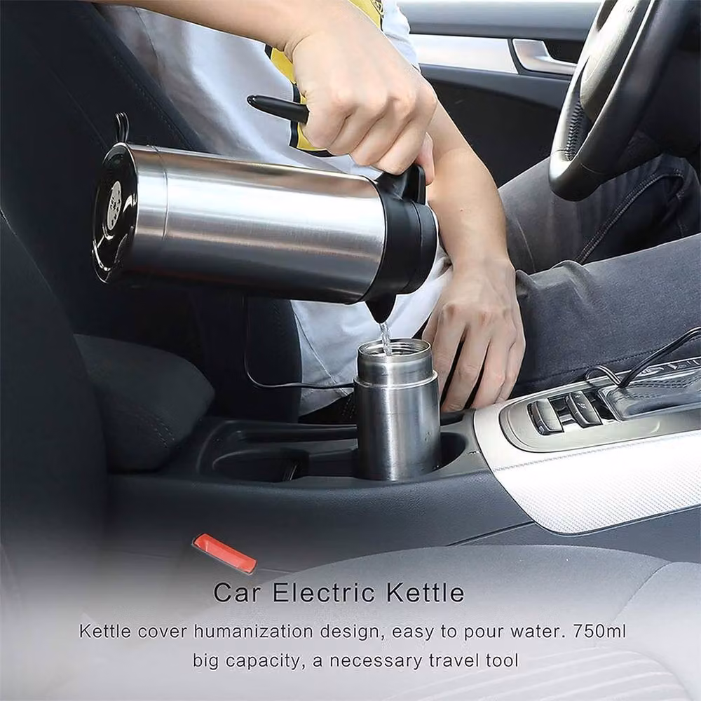EONLION 12V Stainless Steel Electric Kettle Pot, 750ml, Silver – 2