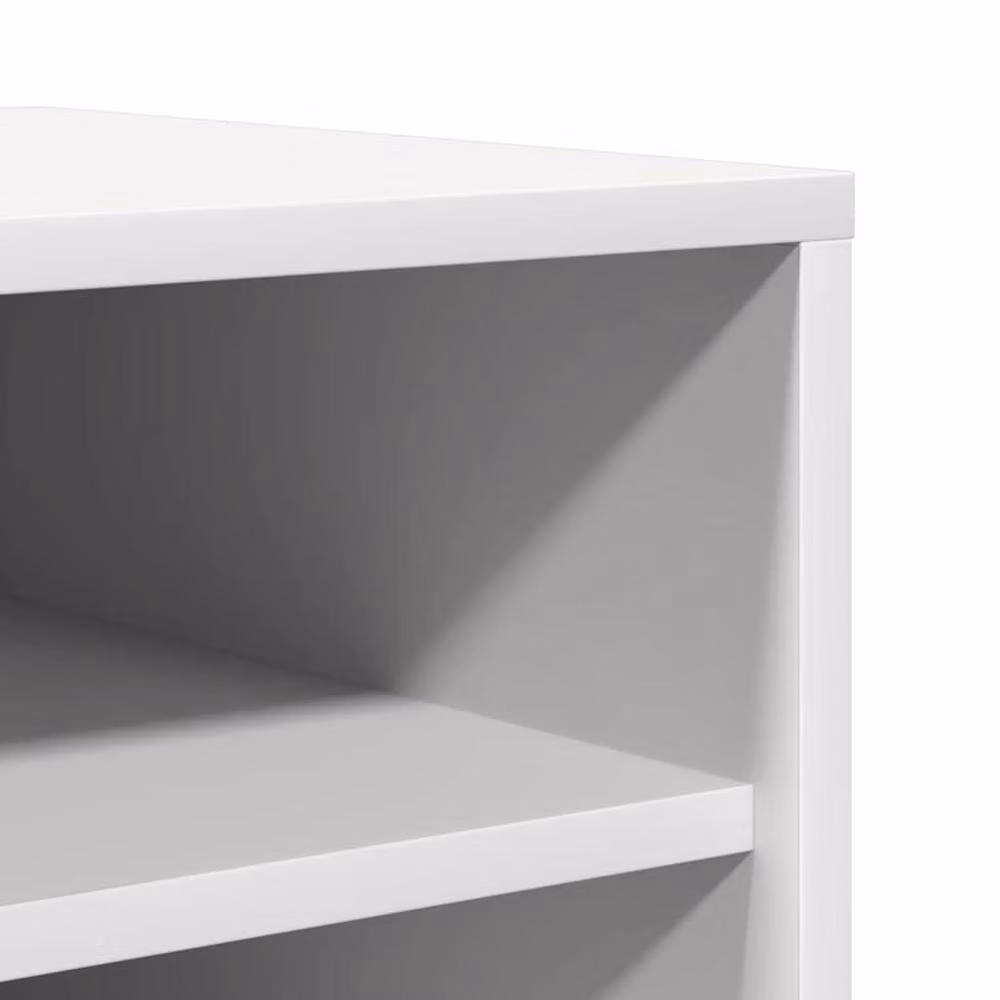 Berkfield Home White Wall Mounted Shoe Cabinet with Hinged Doors and Flat Shelves, W/D/H: 31.5 x 35 x 90 cm – 4