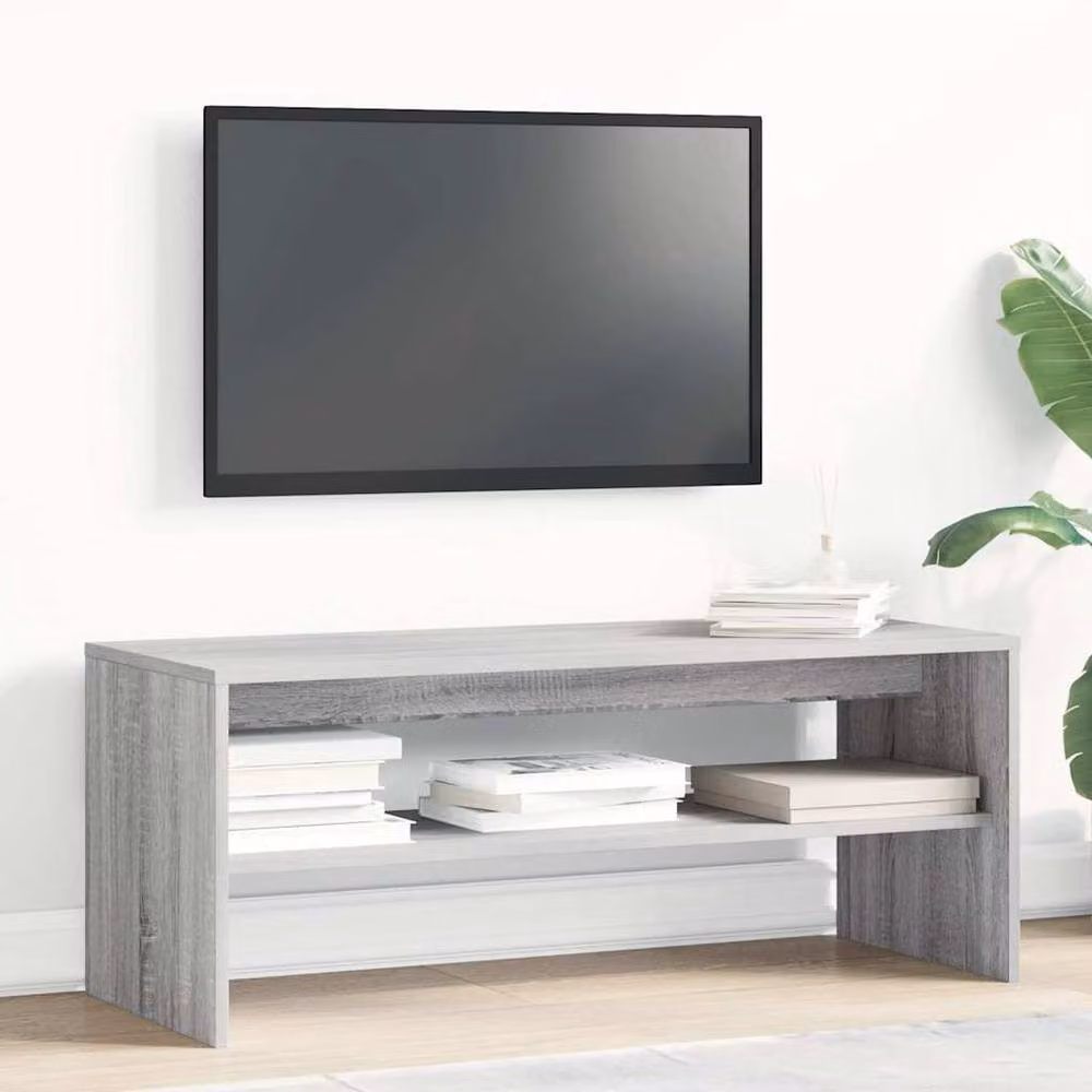 Berkfield Home Modern Grey Sonoma TV Cabinet in Engineered Wood W/D/H: 100 x 40 x 40 cm – 2