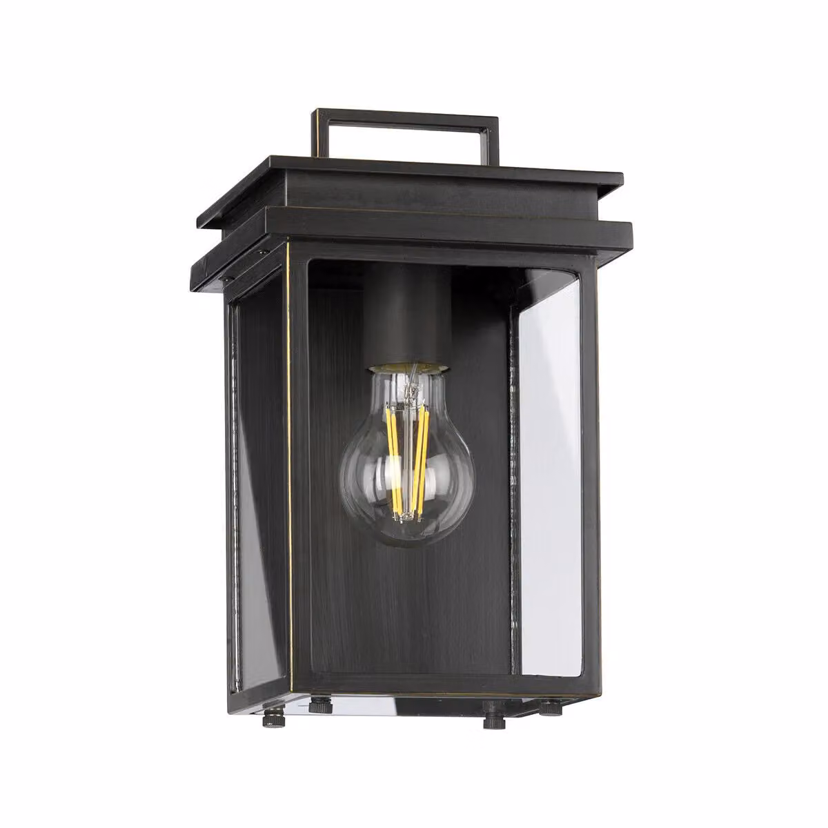 Loops Antique Bronze Outdoor IP44 LED Wall Light Lantern with E27 Bulb – 2