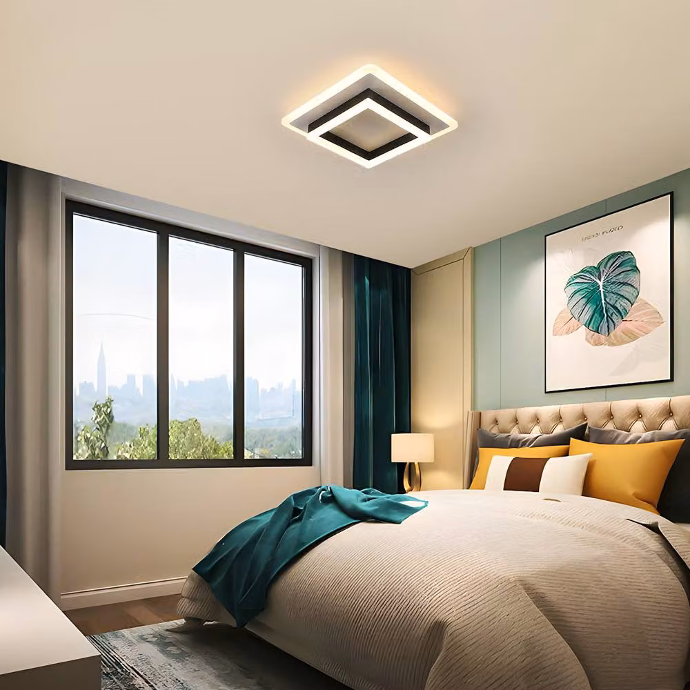 COMELY 30W Square LED Ceiling Light in Black with Acrylic Finish – 3