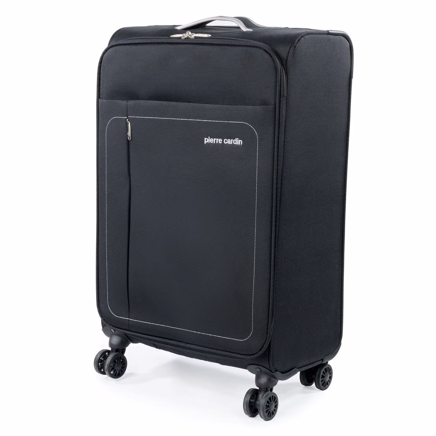 Pierre Cardin Black Soft Shell Lightweight Wheeled Suitcase, Medium Size, H 65.0 cm x W 42.0 cm x D 25.0 cm – 2