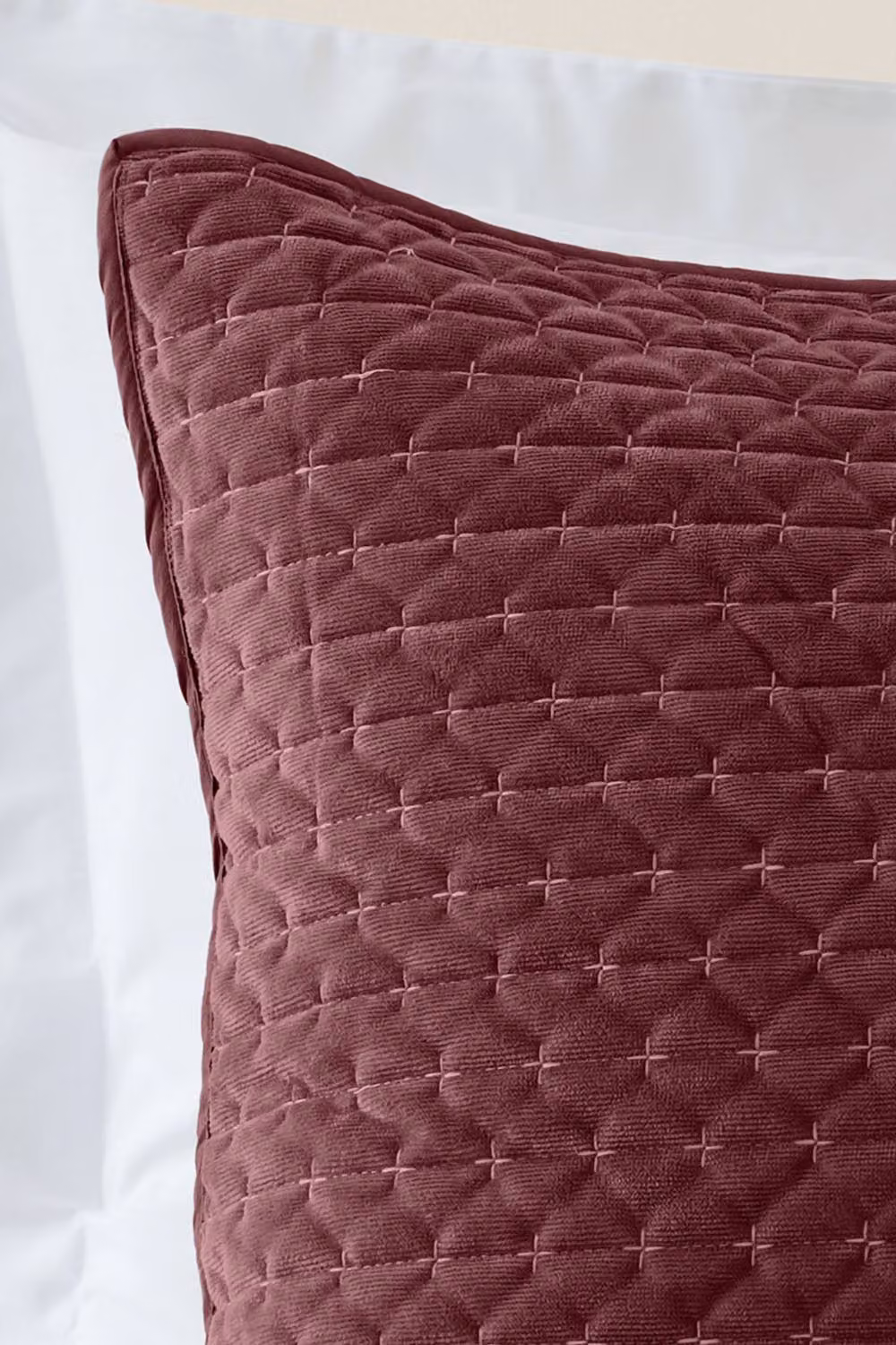 Bianca Attica Velvet Embroidered Pillow Sham Pair in Red – 2