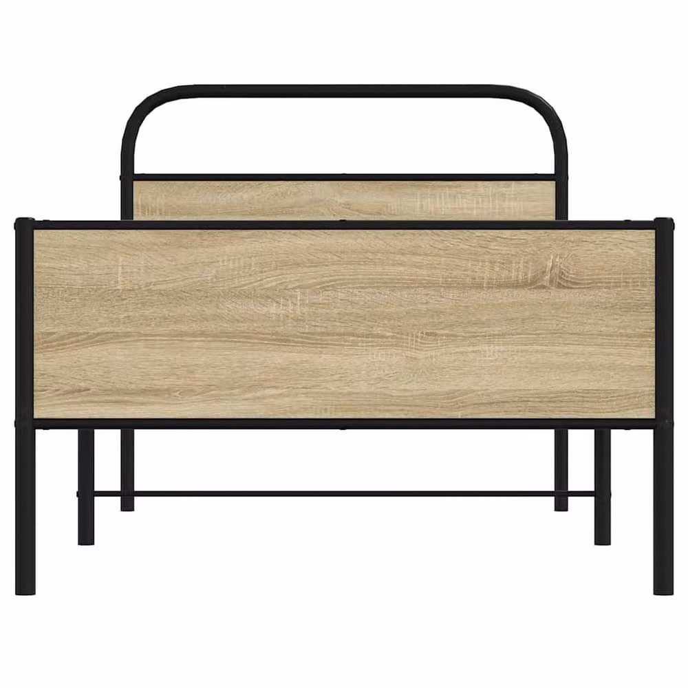 Berkfield Home Sonoma Oak Bed Frame in Light Tan, W/D/H: 100 x 200 cm – 3