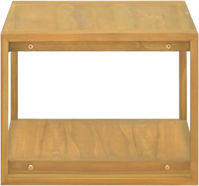 Berkfield Home Wall-mounted Bathroom Cabinet in Brown Solid Teak Wood, W/D/H: 60 x 45 x 35 cm – 1