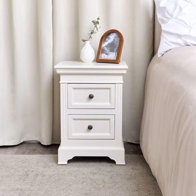 Melody Maison Daventry Ivory Two Drawer Bedside Table