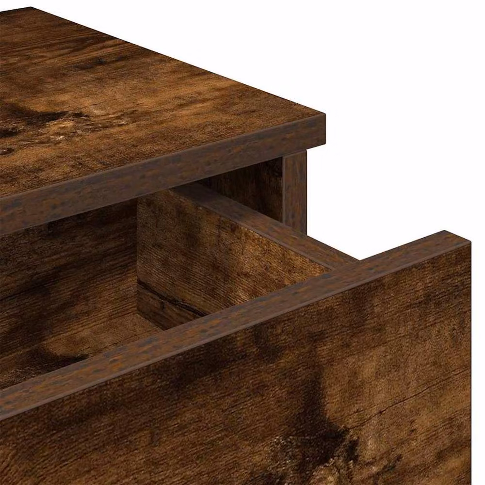 Berkfield Home Wall Shelf with Drawers in Smoked Oak Brown, W/D/H: 60 x 25 x 15 cm – 5
