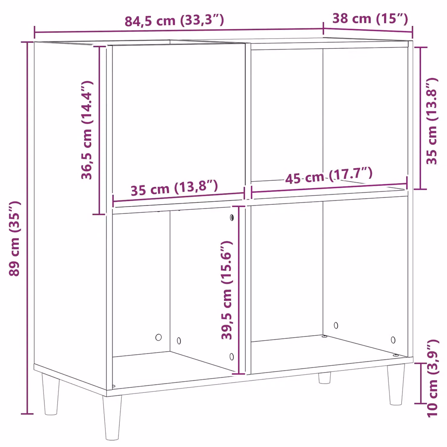 Berkfield Home Black Oak Record Cabinet, W/D/H: 84.5 x 38 x 89 cm – 6