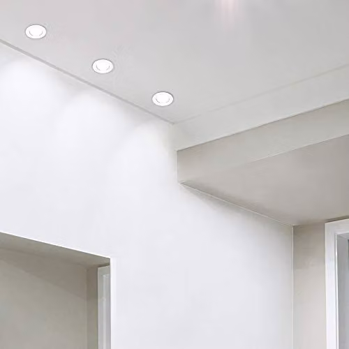 MiniSun Pack of 10 Modern Fire Rated Gloss White GU10 Recessed Ceiling Downlight Spotlights with Warm White LED Bulbs – 2