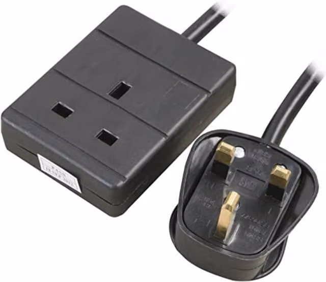 ShaniTech 1 Gang 3 Metre Extension Lead, Black