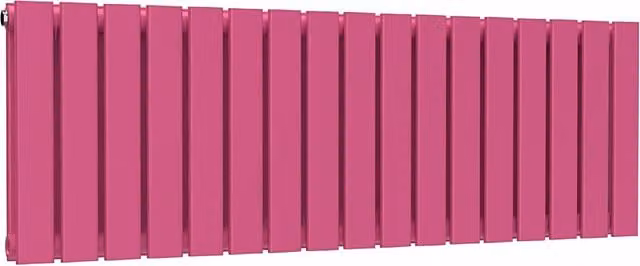 Lux Heat Double Flat Horizontal Steel Radiator in Barbie Pink, W: 119 cm, H: 40 cm