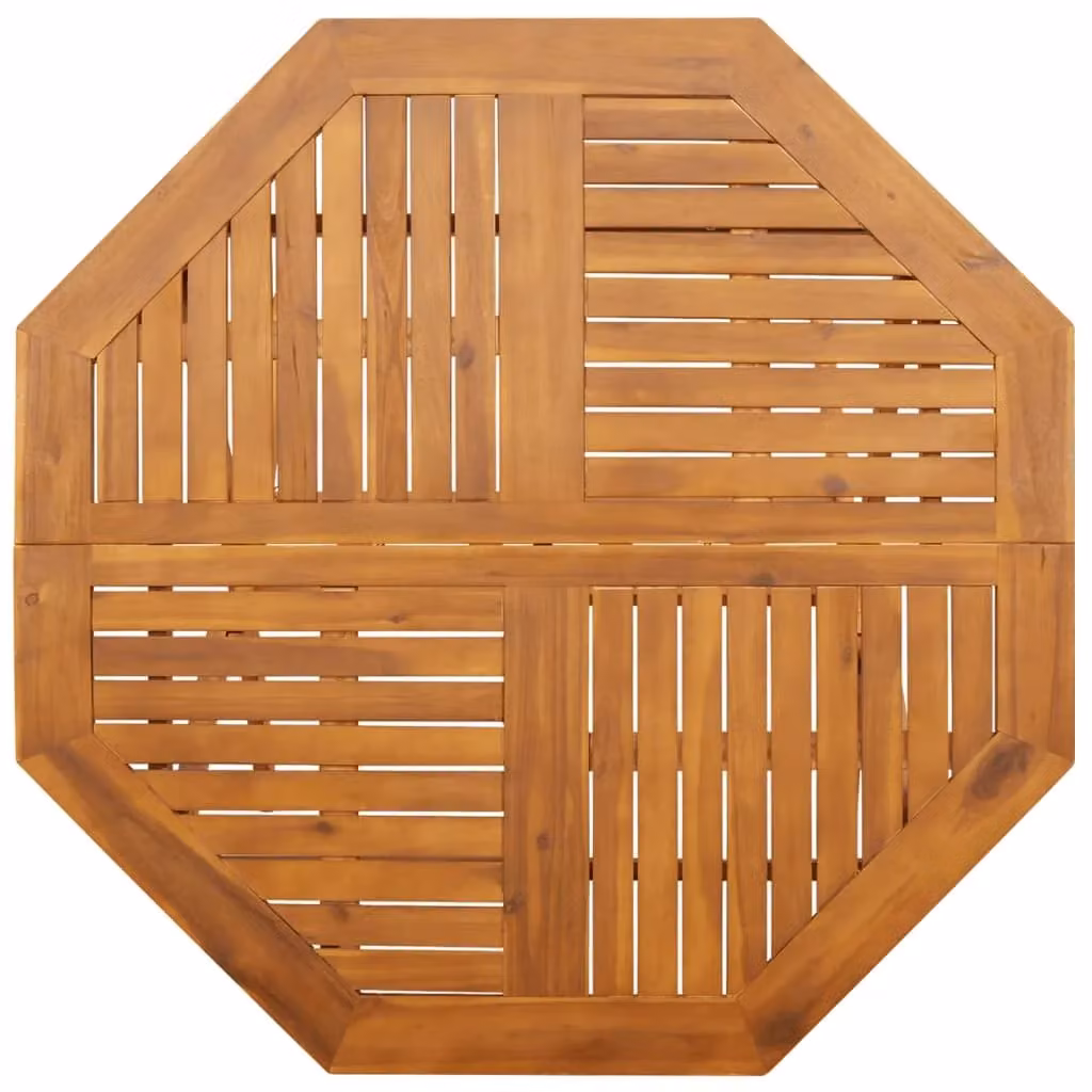 Berkfield Home Folding Garden Table in Brown Oiled Acacia Wood, W: 110 cm, D: 75 cm – 4