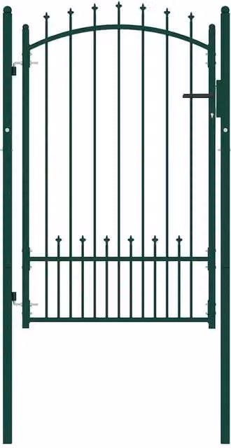 Berkfield Home Green Steel Spiked Swing Fence Gate, W: 100 cm, H: 150 cm – 1