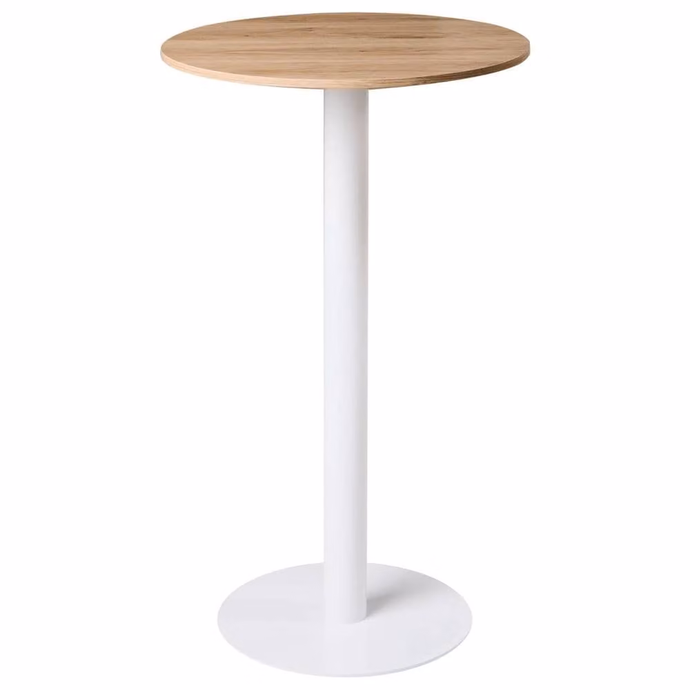 Wyld and Coco Garden Bistro Round Coffee Table, Diameter: 60 cm, Light Brown and White – 2