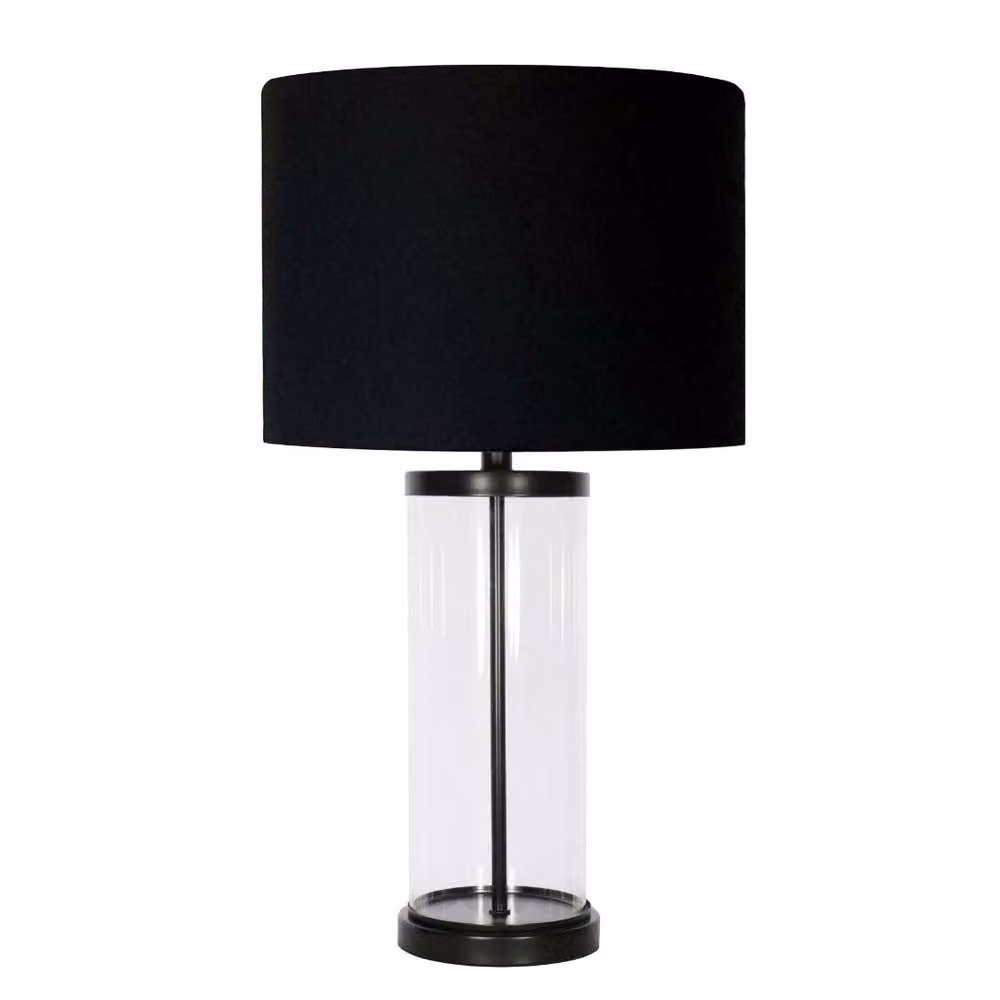 Pagazzi Adelia Black and Transparent Glass Table Lamp, H 67 cm x W 35.5 cm x D 35.5 cm – 3