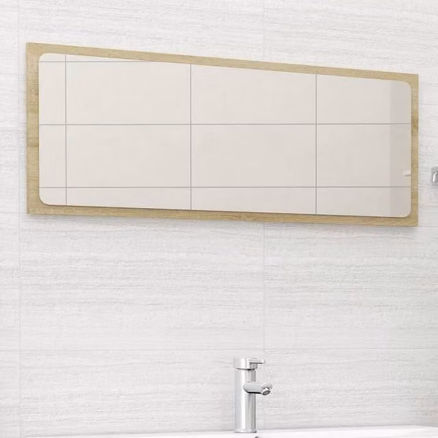 Berkfield Home Sonoma Oak Bathroom Mirror, Brown, W: 100 cm, H: 37 cm, D: 1.5 cm