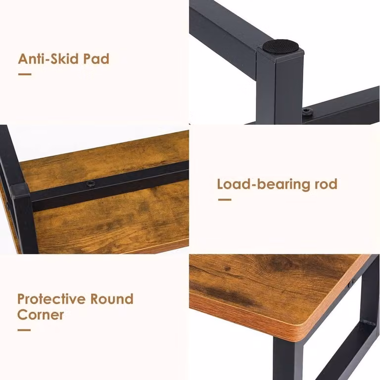NESTLUNE Monitor Stand Riser and Desktop Storage Organiser Shelf, Brown, W/D/H: 55 x 23 x 14 cm